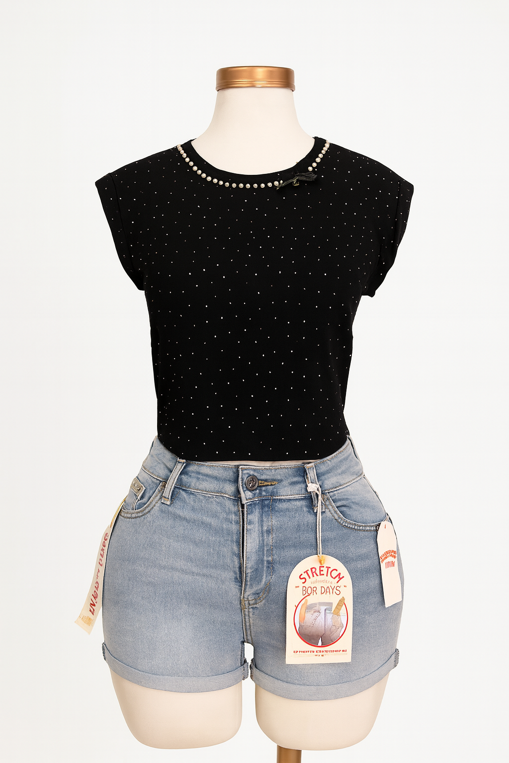 Blusa pedrería brillante