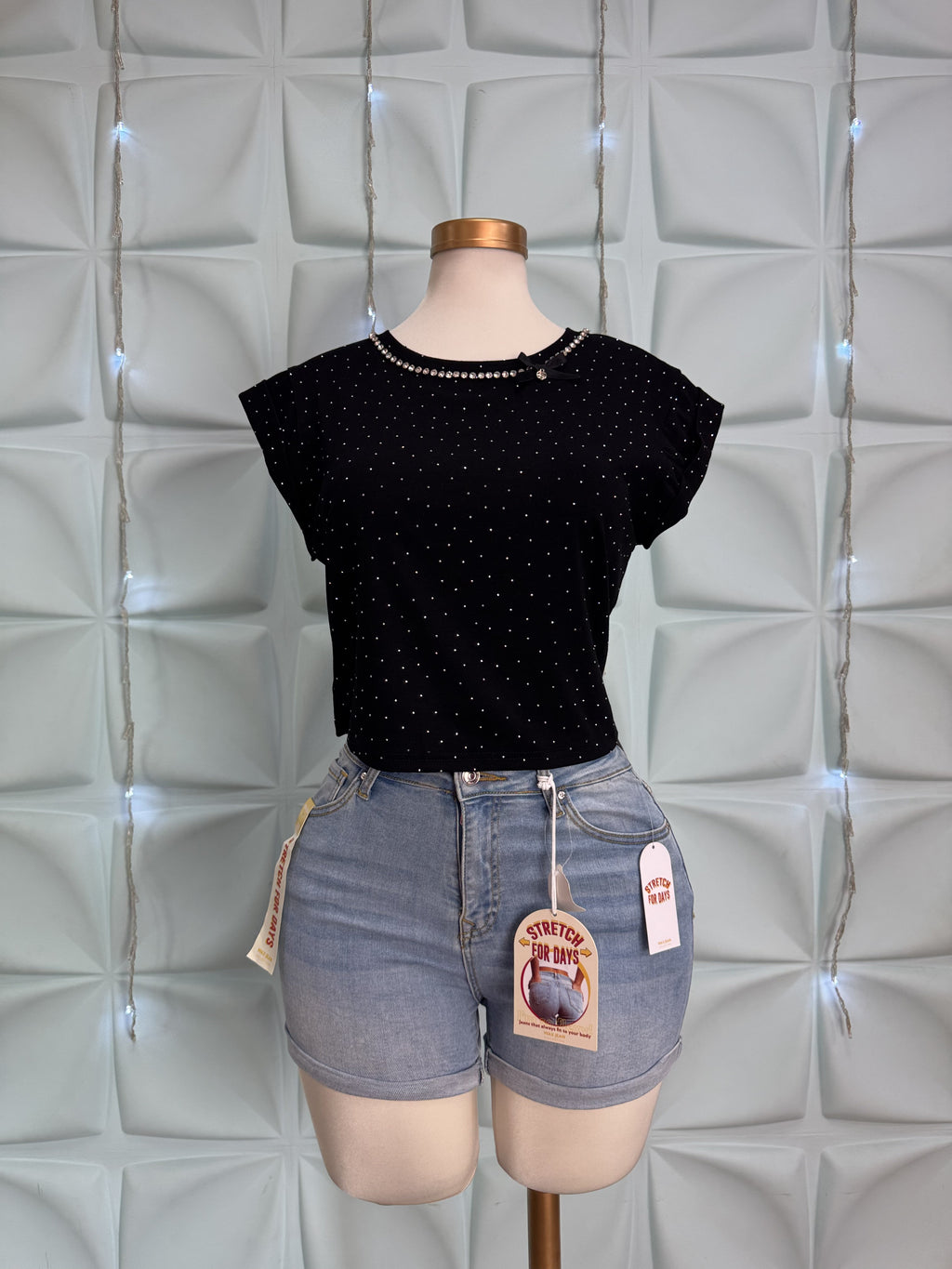 Blusa pedrería brillante